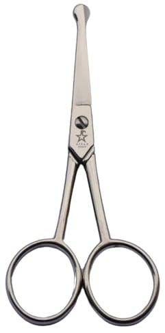 Gifaz - Nasenhaarschere, vernickelte gebogene Klinge, professionell, hergestellt in Italien (Gebogene Klingen | Kohlenstoffstahl | 90 mm)