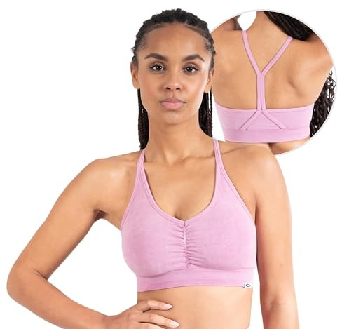 SMILODOX Sport BH Damen - Batik Acid Scrunch Sport Bra - Blickdicht rutschfest Crop Top - Schöner Rückenausschnitt - Atmungsaktive Tank Top für Yoga Fitness Gym