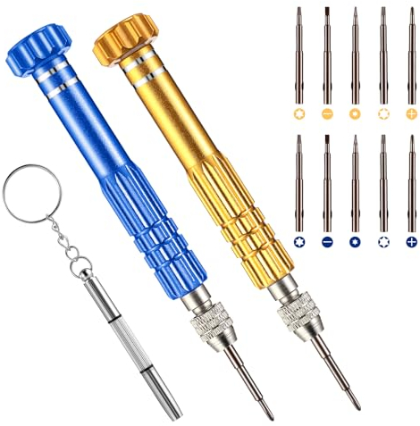 YUXIANLB Tiny Glasses Screwdriver for Eyeglass Repairing, 13 In 1 Multifunctional Precision Screwdriver Set for Electronics, Sunglasses, Watch, Laptop, Cellphone and Jewelry