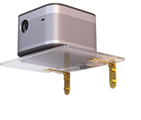 Beamer Halterung Projektor Halterung Wand Hängen Haushalt Nacht Regal Projektor Regal Tablett Platzieren Tisch Wand Halterung Befestigungs Halterung Wand Aufhänger Stehen Projektor Halterung(Gold)