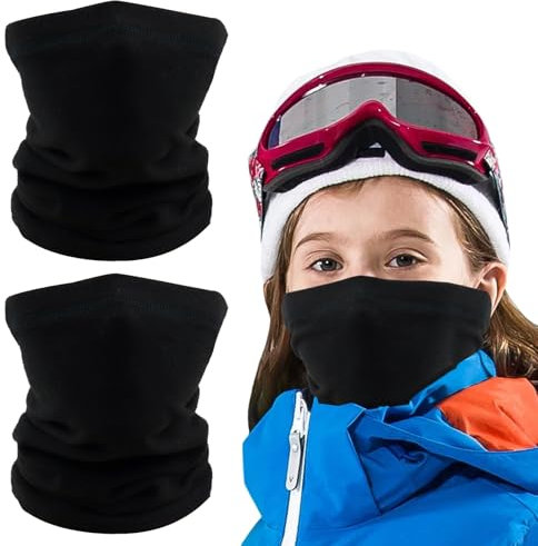 AWUMBUK Cache-Cou Enfants, 2 Stück Snood Enfant Peluche Hiver Enfant Écharpe Neck Warmer Convient aux Sports de Plein Air, au Ski et au Cyclisme