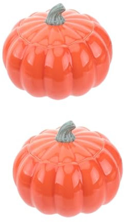 PRETYZOOM 2 Juegos De Calabaza Taza Gadget Tarros Herméticos Con Tapas Cuenco Decorativo Contenedores Herméticos Falso Calabaza Ponche Cuencos Sopa Sopera Calabaza Horno Plato Brie