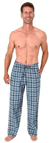 Normann Herren Flanell Schlafanzug Pyjama Hose in Karo Optik -auch in Übergröße
