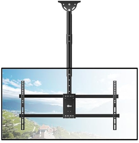 WALI TV-Deckenhalterung für 37 - 90 Zoll (37 - 90 Zoll) Fernseher, verstellbare TV-Halterung zum Aufhängen an der Decke, passt auf die meisten LED-, LCD-, OLED- und 4K-Fernseher, unterstützt bis zu