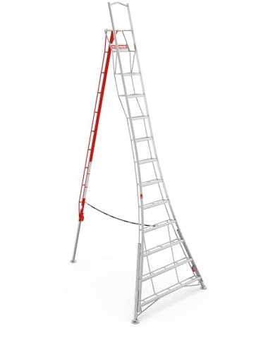 Henchman Aluminium Fully Adjustable PRO Tripod Ladder - 3 Adjustable Legs, For Professional Gardeners, 150kg Weight Limit, Lightweight, Durable (14ft / 4.2m)