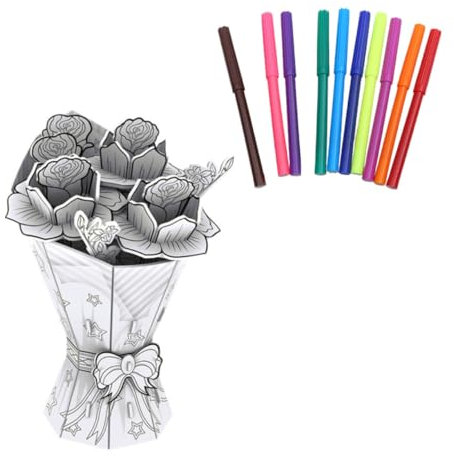 Toyvian 1 Satz Dreidimensionale des Graffiti 3D D Blumenpuzzle Kinder-Graffiti-blüte Puzzle-kit Zum Basteln Bildungsspielzeug Blumenset Malen DIY-Spielzeug- 3D-rätsel Papier