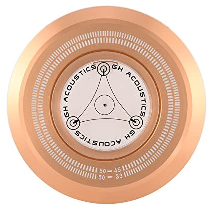 TBEST TV, 50 Hz Turntable Disc Record Stabilisator Klemme mit Blasenpegel für -Plattenspieler (Gold)