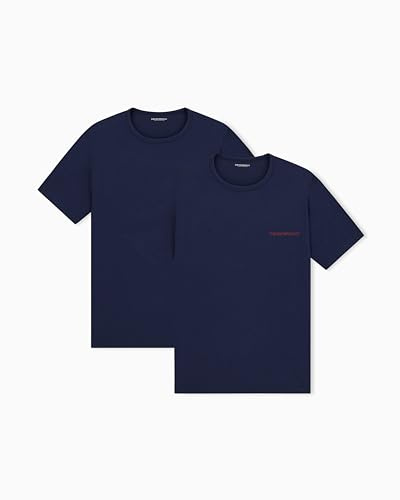 Man's Pure Cotton 2-Pack Crew Neck T-Shirt Blue L Regular FIT