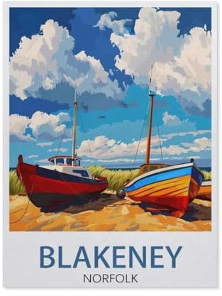 Jigsaw Puzzle 1000 Pieces for Adults,Blakeney Norfolk vintage travel poster,Kids Teens Large Families Puzzle Game(38x26cm)-AX34