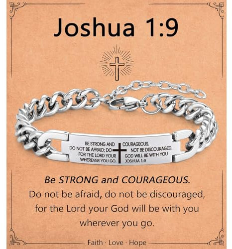 Shuxin Christening Gifts for Boys, Easter Confirmation Baptism Gifts for Teenage Boys, Bible Verse Cross Bracelet for Men, Easter Party Bag Fillers