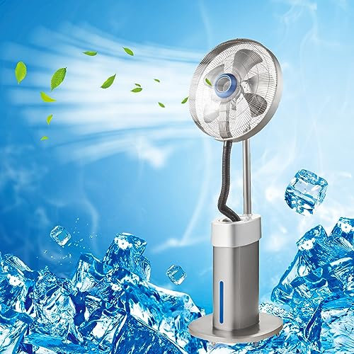 IYUESQ Ventilateur brumisateur extérieur, Grand Ventilateur de Sol sur Pied, Ventilateur brumisateur pour Industriel 19,6 Pouces 21,6 Pouces, avec réservoir d'eau à 3 Vitesses/7 500 ML, r