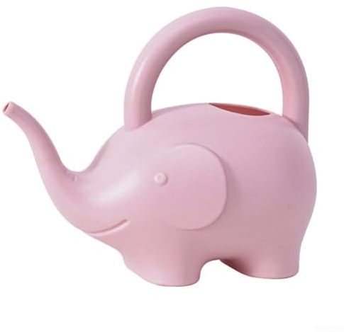 Leichte 0 5L Gießkanne für Kinder, niedliche Cartoon-Tiere, um das Gießen angenehm zu machen (rosa Elefant)