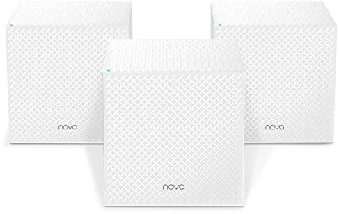 Tenda Nova Mesh WiFi System MW12 - Covers up to 4000 sq.ft - Tri-Band AC2100 Whole Home WiFi Mesh System - Gigabit Mesh Router for 100+ Devices - Tri-Band Mesh Network - 3 Gigabit Ports - 3-Pack