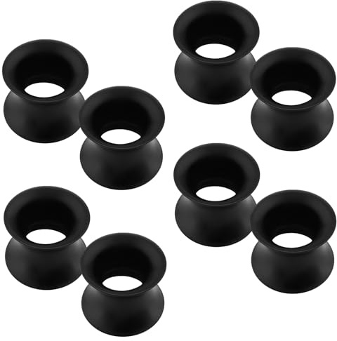 Bonbling 4 Paar Silikon Tunnels Set Schwarz Double Flared Flesh Ohr Expanders Dünn Ohrpiercing Ohrplugs