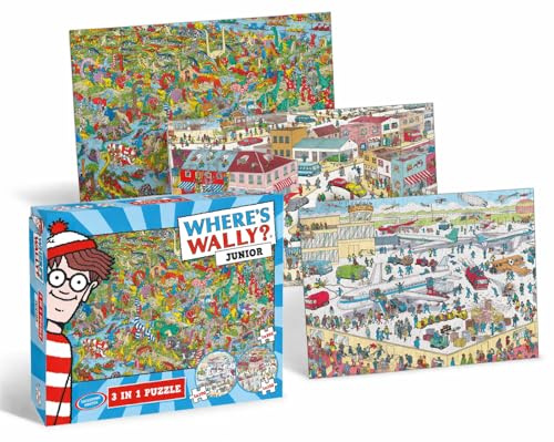 Puzzle - Where's Wally - 3 in 1 - Mehrfach-Puzzleset - inklusive Poster