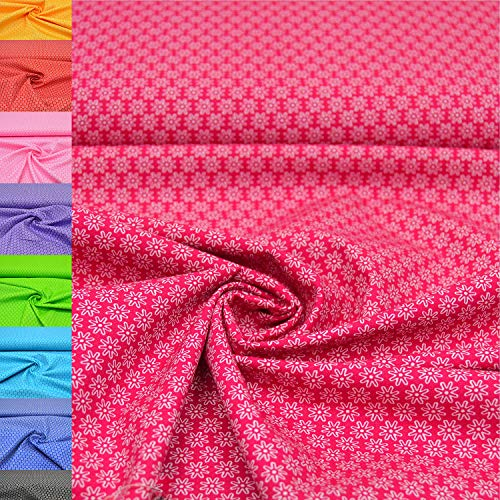 MAGAM-Stoffe Amelie Blümchen Baumwollstoff Oeko-Tex Meterware 50cm (03. Pink)