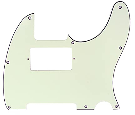 Musiclily 8 Löcher Humbucker Tele Pickguard Gitarre Schlagbrett für Fender American/Mexican Standard Telecaster Modern Style E-Gitarre,3 lagig Elfenbein