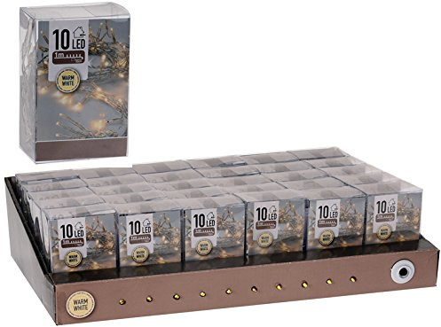 Mini-Lichterkette warmweiß mit 10 LEDs für Innen, batteriebetrieben