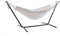Vivere, Natural Double Cotton Hammock with Space-Saving Steel Stand Including Carrying Bag