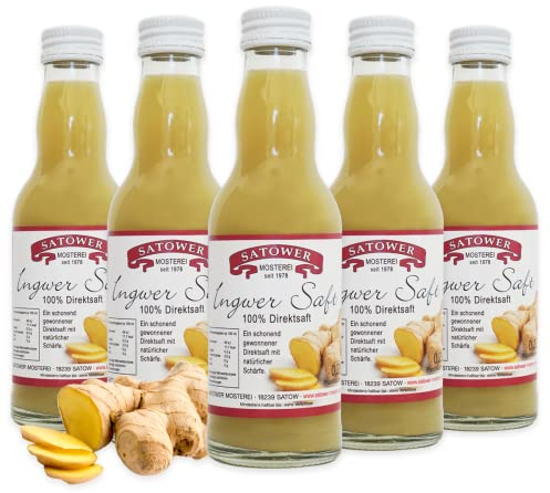 Original Satower - 18x 0,2l Ingwer Saft pur (100% Direktsaft)