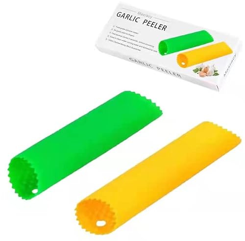 Maxracy - Juego de 2 peladores de ajos de silicona para cocina, sin olor