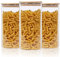 Xtulina Glass Kitchen Storage Jars 1300ML, Airtight Storage Containers with Wooden Lid Set of 3