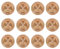 33cm Plastic Christmas Charger Plates (Rose Gold - Starburst, 12)