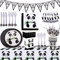 Panda-Dekorationsset für Geburtstagsparty, BETOY 94 pcs Panda Party Geschirr Geburtstagsdekoration Panda Pappteller Tassen Servietten Tischtuch Banner