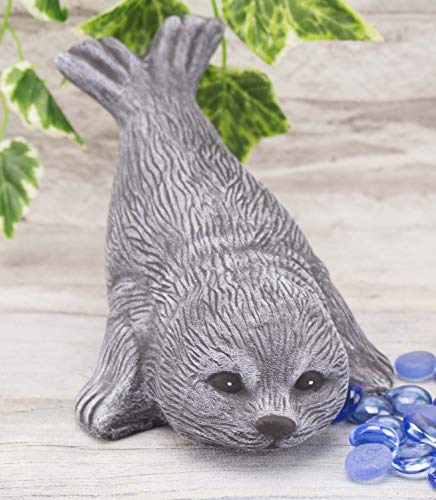 STEINFIGUREN SPICKER Steinfigur Robbe 203/1 Gartenfigur Steinguss Tierfigur Basaltgrau
