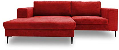 DOMO. collection Ecksofa Modica, Sofa in L-Form, moderne Eckcouch, bodenfreie Couch, Eckgarnitur, Polsterecke 244 x 173 x 83 cm (BxTxH), rot