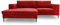 DOMO. collection Ecksofa Modica, Sofa in L-Form, moderne Eckcouch, bodenfreie Couch, Eckgarnitur, Polsterecke 244 x 173 x 83 cm (BxTxH), rot