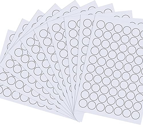 25 mm 10 Blatt Druckbare Runde Aufkleber A4 Weiße Kreis Aufkleber Matte Preis Aufkleber Selbstklebende Klebrige Etiketten, Bedruckbar mit Laser- oder Tintenstrahldruckern, 70 Stück Pro Blatt