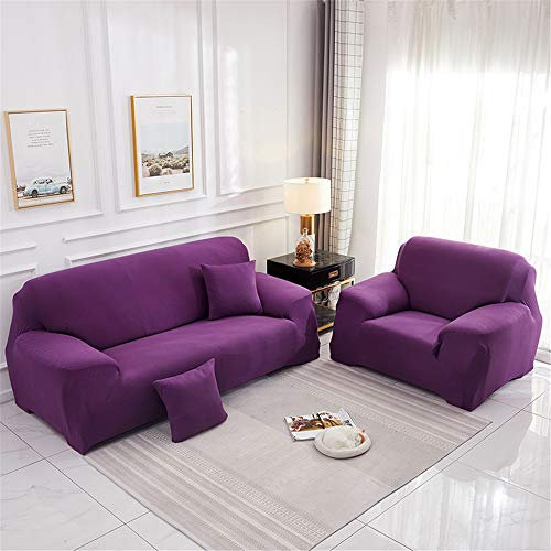Surwin Copridivano Elasticizzato 1 2 3 4 Posti, Moda Stampa Elastico Universale Copridivani con Braccioli Fodera per Divano Antiscivolo Sofa Protettore (Viola Scuro,3 posti - 190-230cm)