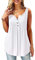 Beluring Ladies Sleeveless V Neck Vest Solid Tunic Tank Tops Summer T Shirt Blouse White Size 18 20