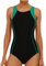 CharmLeaks Racerback Athletic Swimsuit for Women Quick Dry One Piece Swimming Costume Green XS