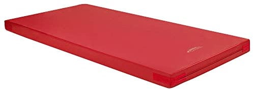 Grevinga® Fallschutzmatte Safety Duo | Turnmatte | Weichbodenmatte (200 x 100 x 10 cm, ROT | ohne Klett- und Flauschecken)