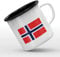 Mygoodprice MUG tasse émaillée au motif Drapeau Norvege