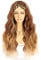Sapphirewigs Stirnband Perücke Ombre Braun Wellige Synthetische Perücken für Frauen Glueless Daily Wear Cosplay Stirnband Haare 150% Dichte 26 inch