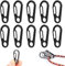 Mini Mousqueton Porte Clé,Mousqueton Escalade pour Camping,Clip Mousqueton (10pcs Noir)