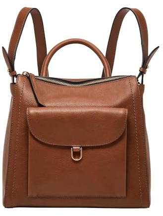 Fossil Parker Damen Rucksack aus Leder, wandelbar, Handtasche für Damen, Braun, Small