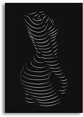 steland metallmanufaktur® Design | Wandbild Frauenkörper abstrakt | Stahl pulverbeschichtet | keine Schrauben sichtbar dank Magnethalterung (Womanbody)