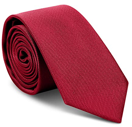 URAQT Herren Krawatten, Klassische Schmale Krawatte 6 cm für Herren, Elegant Hochzeit Krawatte für Büro oder Festliche Veranstaltunge(Rot)
