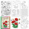 ORIGACH Realistische Mais-Mohnblumen-Stempel und Stanz- und Schichten-Malschablonen-Set für Kartenherstellung, Alben, Kunsthandwerk, Zubehör