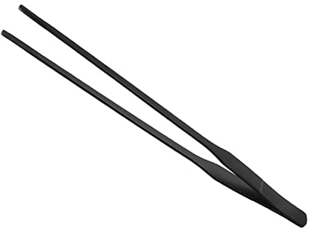 Aquarium Futterpinzette 38cm schwarz Edelstahl Gerade Pinzette mit Anti-Carbon-Beschichtung gegen Rost Lange Reptilien Futterpinzette für Pflanzen Eidechsen Spinnen Schlangen(Z)