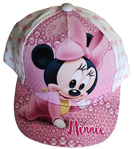 Disney Minnie Maus Kinder-Kappe, Mützen Base Cap, Minnie Baby, Weiß Rosa für Kinder, Mädchen und Jungen (as3, Numeric, Numeric_48, Weiß)