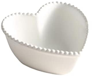 UPKOCH Ciotola Ceramica Cuore Per Dessert Insalata e Frutta Elegante Ciotola Da Servizio Per Cucina e Ristorante Bianco