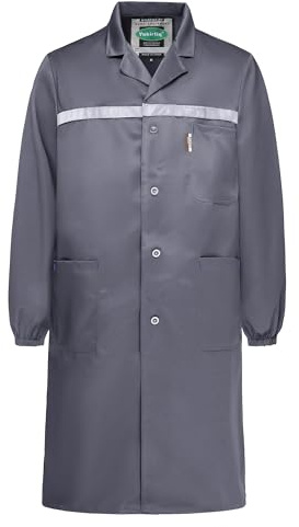 Yukirtiq Blouse de Travail Atelier Industrie Veste Manches Longues à Boutons Col Chevalier Blouse Manteau Travaux Pratique Lycée