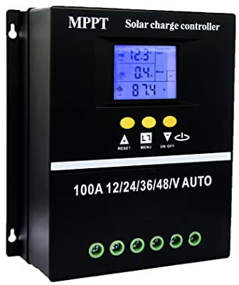 Y&H 100A MPPT Solar Charge Controller 12V 24V 36V 48V LCD Display Battery Intelligent Regulator Max 100V Input Dual USB for Lead-acid/Lithium