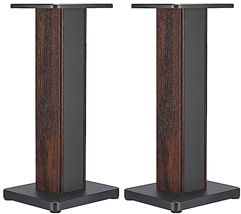 sourcing map Bois Grain Enceinte Pieds 1 Paire 23.6 Pouce (60cm) Universel Haut-Parleur Support Évidé Supports Amélioré Audio Écoute pour Maison Théâtre Cinéma