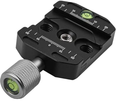 WANGCL Morsetto per Piastra a Sgancio Rapido da 50 mm per Arca Swiss Universale in Metallo con Testa Treppiede Morsetto Piastra a Sgancio Rapido con Livella a Bolla